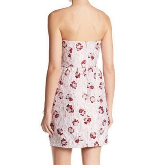 Shoshanna Midnight strapless Pink floral brocade cocktail dress size 8 - Picture 1 of 12